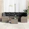 vidaXL Ensemble de canapé de jardin 7 pcs Gris 55 x 55 x 37 cm