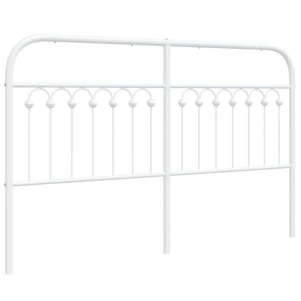 vidaXL Tête de lit métal blanc 160 cm