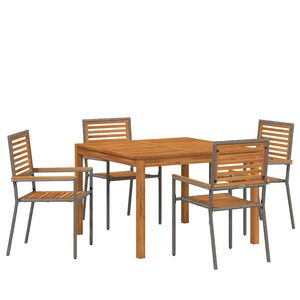 vidaXL Ensemble de salle &agrave; manger pour jardin 5 pc Gris