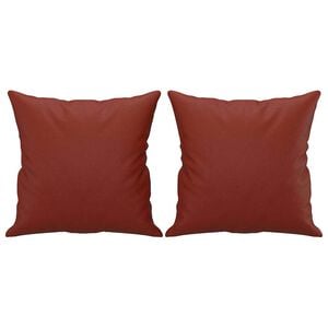 vidaXL Coussins d&eacute;coratifs lot de 2 Rouge bordeaux 40x40 cm Similicuir