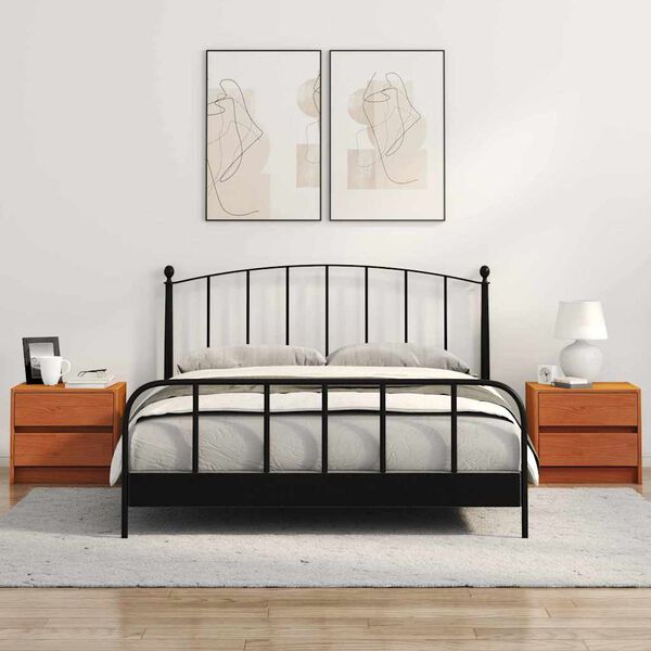 vidaXL Tables de chevet 2 pcs Brun cire 40 x 30.5 x 35.5 cm