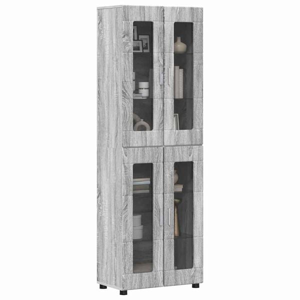 vidaXL Haut Armoire avec &eacute;tag&egrave;re FLORIN Gris Sonoma 60 x 35 x 182 cm