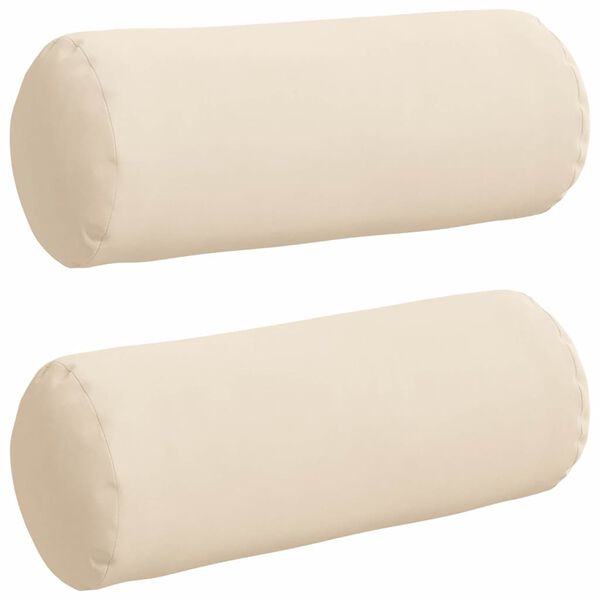 vidaXL Coussins d'accent 2 pcs Beige Ø 15 x 40 cm Tissu en microfibre