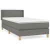 vidaXL Sommier &agrave; lattes de lit avec matelas Gris fonc&eacute; 80x200 cm Tissu