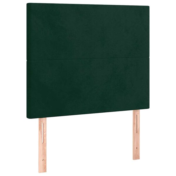 vidaXL T&ecirc;te de lit &agrave; LED Vert fonc&eacute; 80x5x118/128 cm Velours