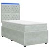 vidaXL Lit boxspring LED avec matelas Gris clair 90 x 190 cm Velours
