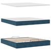 vidaXL Cadre de lit ottoman avec matelas bleu fonc&eacute; 200x200 cm velours