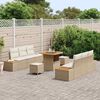 vidaXL Ensemble de canap&eacute; de jardin 9 pcs Beige Poly rotin