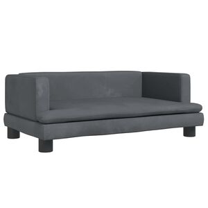 vidaXL Lit pour chien gris fonc&eacute; 80x45x30 cm velours