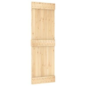 vidaXL Porte coulissante NARVIK Naturel et noir 70 x 210 cm (152,5 cm)