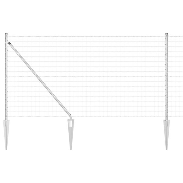 vidaXL Cl&ocirc;ture avec poteau Argent&eacute; 1 x 10 m Acier