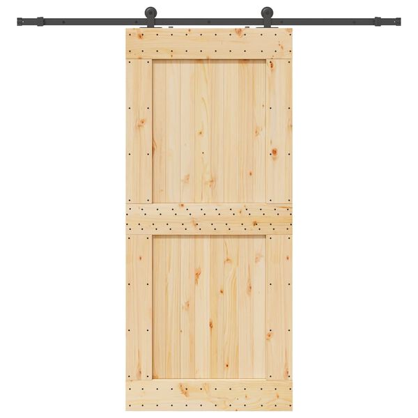 vidaXL Porte coulissante et kit de quincaillerie 100x210 cm pin massif