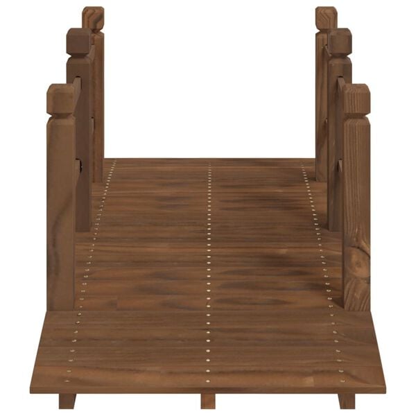 vidaXL Pont de jardin avec garde-corps 150x67x56cm bois massif &eacute;pic&eacute;a
