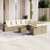 vidaXL Salon de jardin 11 pcs avec coussins beige r&eacute;sine tress&eacute;e