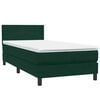 vidaXL Sommier &agrave; lattes de lit et matelas et LED vert fonc&eacute; 90x210 cm velours