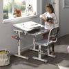 Vipack Bureau r&eacute;glable enfant Comfortline 201 et chaise Gris et blanc