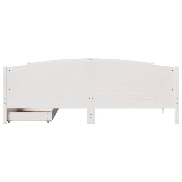 vidaXL Cadre de lit sans matelas blanc 200x200 cm bois massif de pin