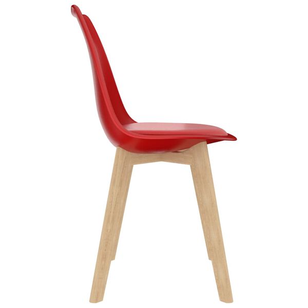vidaXL Chaises à manger lot de 2 rouge plastique
