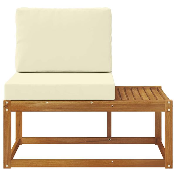 vidaXL Canap&eacute; d'ext&eacute;rieur en bout avec coussin Naturel 91 x 63 x 73 cm