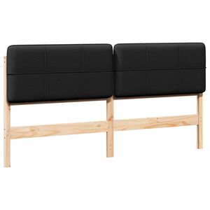 vidaXL T&ecirc;te de lit capitonn&eacute;e Marron et Noir 200 cm Pin massif