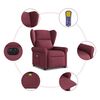 vidaXL Fauteuil inclinable de massage &eacute;lectrique Rouge bordeaux Tissu