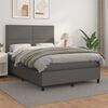 vidaXL Sommier &agrave; lattes de lit avec matelas Gris 140x190 cm Similicuir