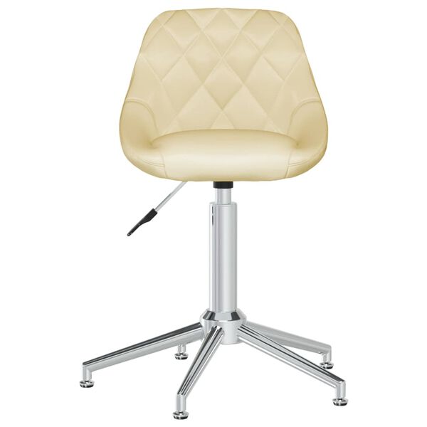vidaXL Chaises pivotantes &agrave; manger lot de 4 cr&egrave;me similicuir