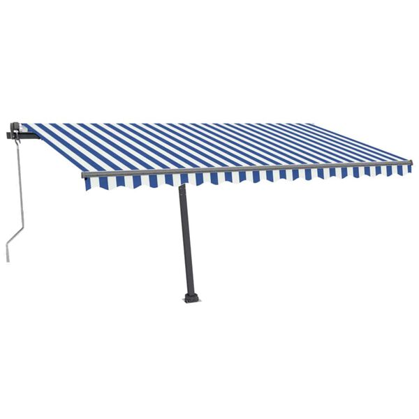 vidaXL Auvent automatique sur pied 400x300 cm Bleu et blanc