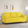 vidaXL Canap&eacute; 3 places avec oreillers jaune clair 180 cm tissu