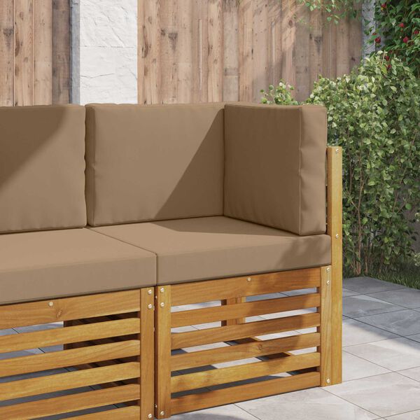 vidaXL Coussin de canap&eacute; d'ext&eacute;rieur 3 pcs Taupe Polyester