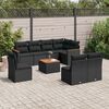 vidaXL Salon de jardin 9 pcs avec coussins noir r&eacute;sine tress&eacute;e