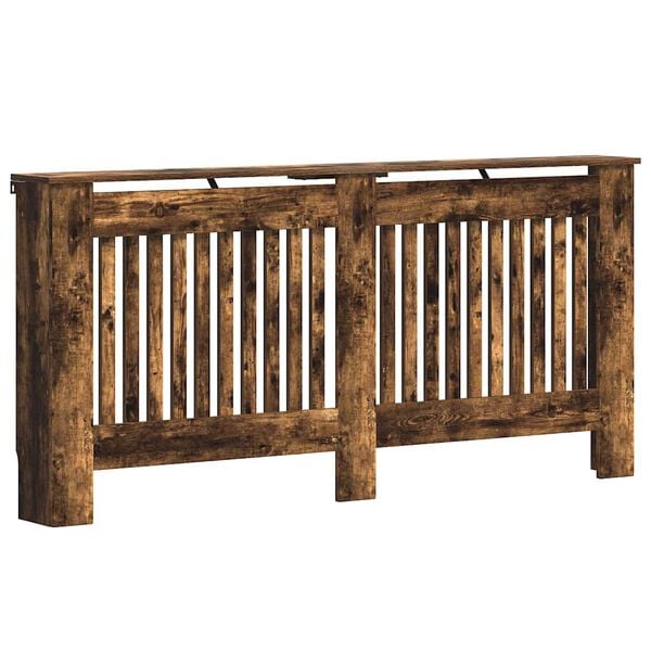 vidaXL Cache-Radiateur Ch&ecirc;ne fum&eacute; 172 x 19 x 81,5 cm Bois d'ing&eacute;nierie