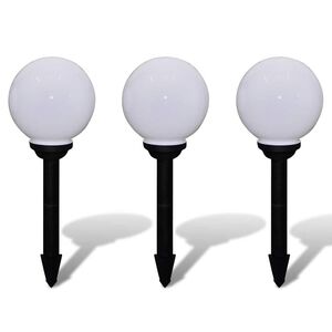 vidaXL Lampes d'all&eacute;e &agrave; LED 3 pcs 20 cm avec piquet de sol