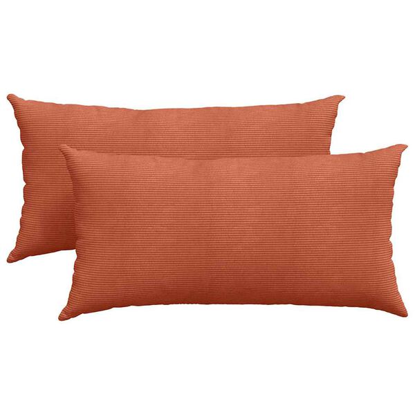 vidaXL Coussins de canapé 2 pcs Rouge orange 80 x 40 cm