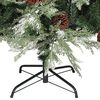 vidaXL Sapin de Noël pré-éclairé pommes de pin vert blanc 120cm PVC PE