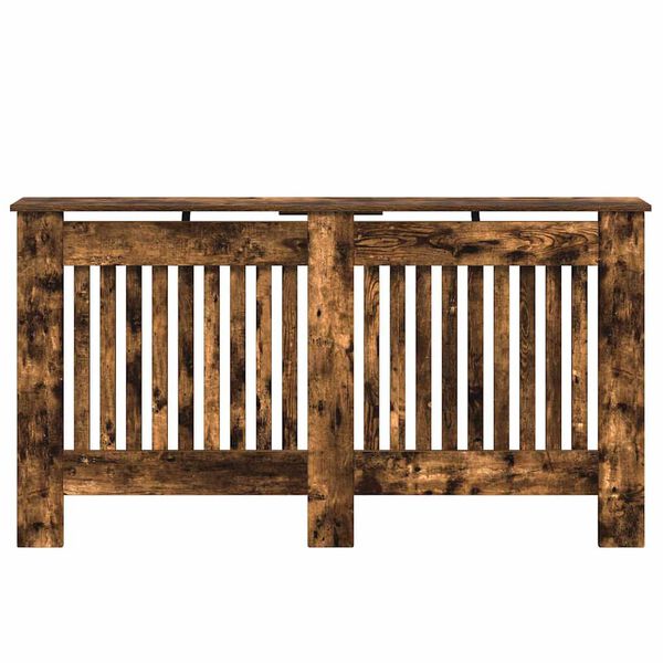 vidaXL Cache-Radiateur Ch&ecirc;ne fum&eacute; 152 x 19 x 81,5 cm Bois d'ing&eacute;nierie