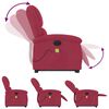 vidaXL Fauteuil inclinable de massage &eacute;lectrique rouge bordeaux