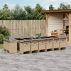 vidaXL Ensemble &agrave; manger de jardin et coussins 17 pcs m&eacute;lange beige