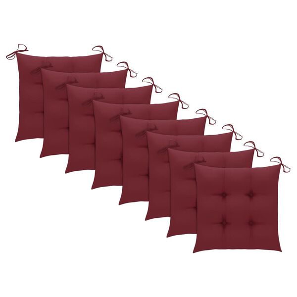 vidaXL Chaises &agrave; manger d'ext&eacute;rieur lot de 8 et coussins Acacia massif
