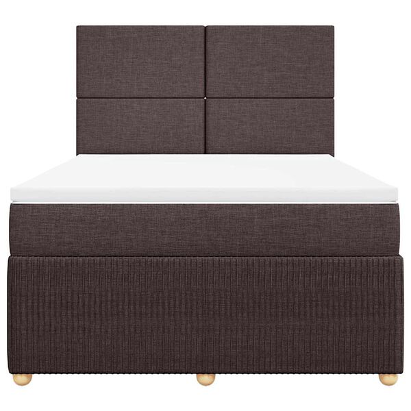 vidaXL Sommier &agrave; lattes de lit avec matelas Marron fonc&eacute; 140x190 cm