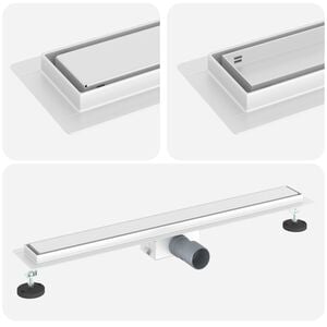 vidaXL 2 en 1 Drain de Douche Argent&eacute; 70 cm Acier Inox 304