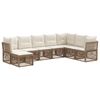 vidaXL Ensemble de canap&eacute; de jardin 8 pcs Beige polyrotin
