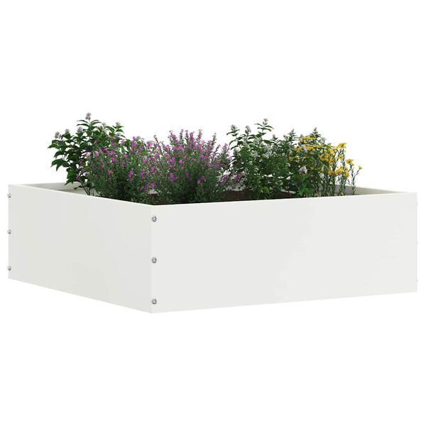 vidaXL Bordure de Pelouse Blanc 40 x 40 x 13 cm Acier