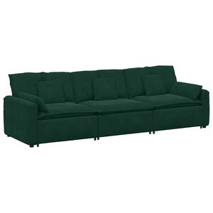 vidaXL Canap&eacute; modulable avec coussins vert fonc&eacute;