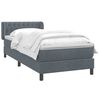 vidaXL Sommier &agrave; lattes de lit et matelas gris fonc&eacute; 80x210 cm velours