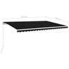 vidaXL Auvent manuel r&eacute;tractable avec LED 500x300 cm Anthracite
