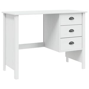 vidaXL Bureau avec tiroirs Hill Blanc 100 x 45 x 74 cm Pin massif