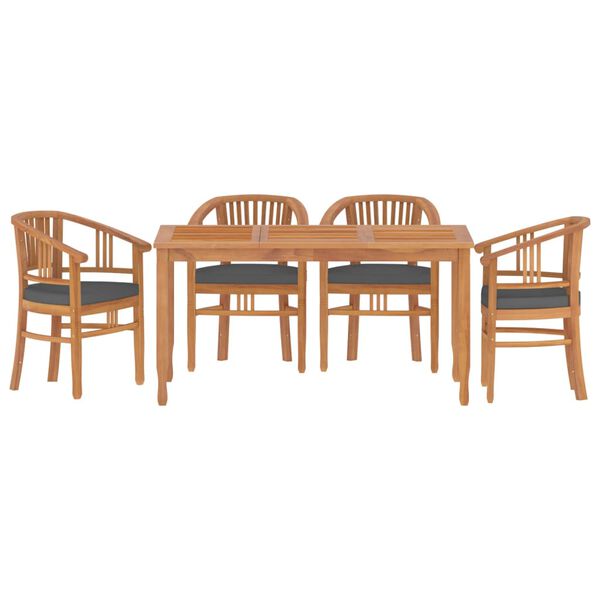 vidaXL Ensemble à manger de jardin 5 pcs Bois de teck massif
