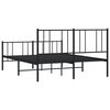 vidaXL Cadre de lit métal sans matelas avec pied de lit noir 120x190cm