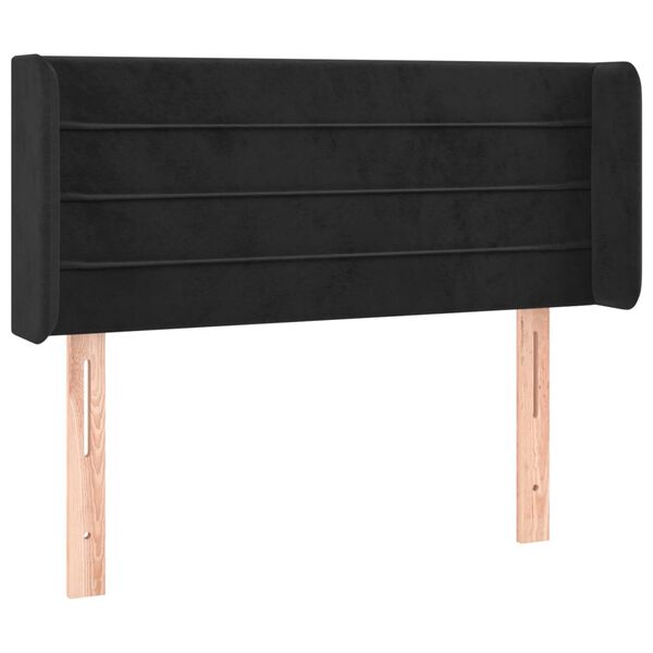 vidaXL T&ecirc;te de lit avec oreilles Noir 103x16x78/88 cm Velours